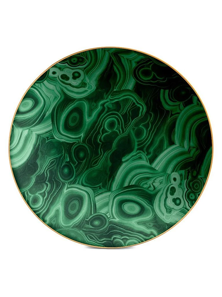 L'Objet Malachite 24K Gold & Porcelain Charger & Cake Plate 1
