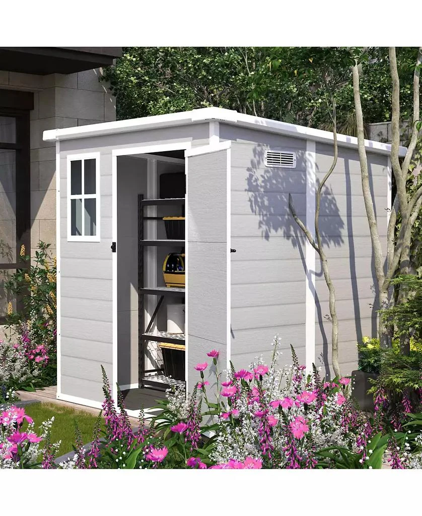 Streamdale Furniture 6x6 FT Waterproof Resin, Lockable Doors Outdoor Storage Shed