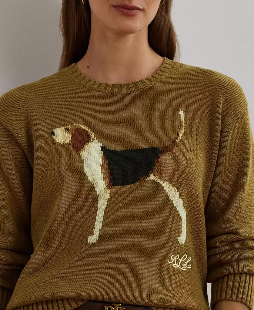 Ralph Lauren Women's Intarsia-Knit Beagle Cotton Sweater 3