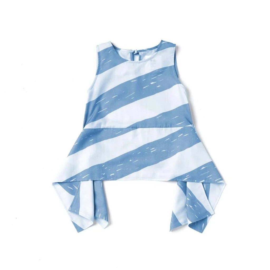 Omamimini Omamimini - Girls' Sleeveless Peplum Top with Side Tails