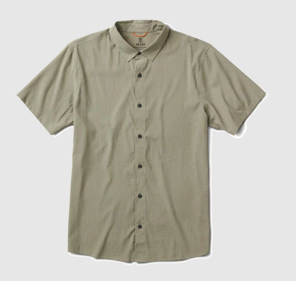 ROARK Bless Up Mechanical Stretch Shirt In Sage 2