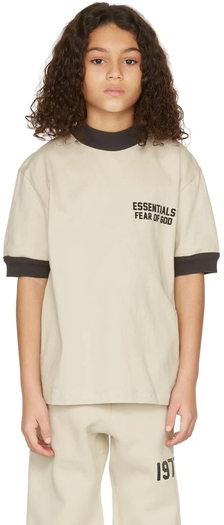 Essentials Kids Beige Ringer T-Shirt 2