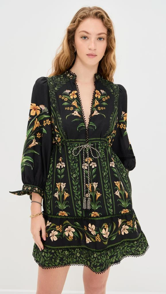 Farm Rio Flowers Arch Black Mini Dress 6