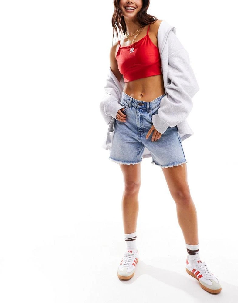 Adidas adidas Originals three stripe bralette in red 3