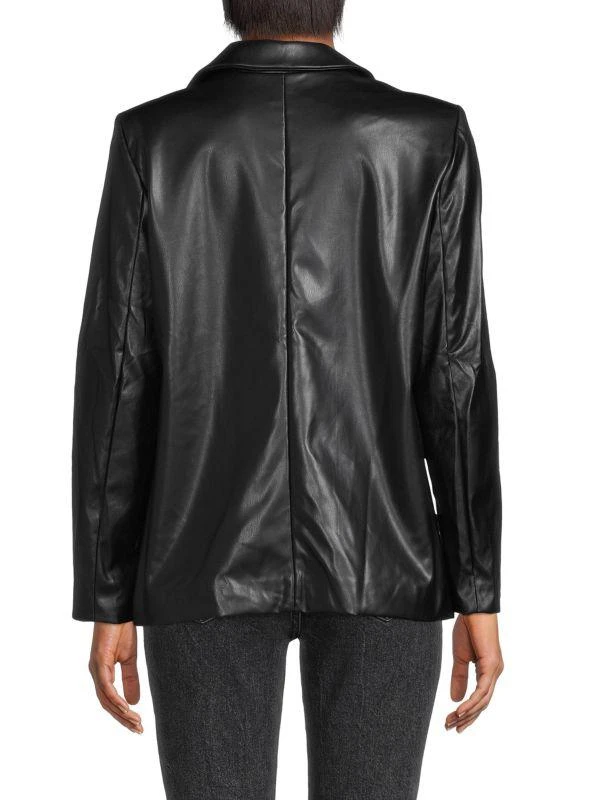BCBG Faux Leather Boyfriend Blazer 2