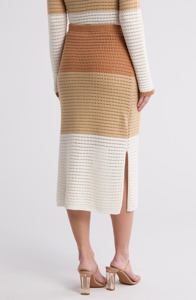 RACHEL Rachel Roy Colorblock Open Knit Skirt