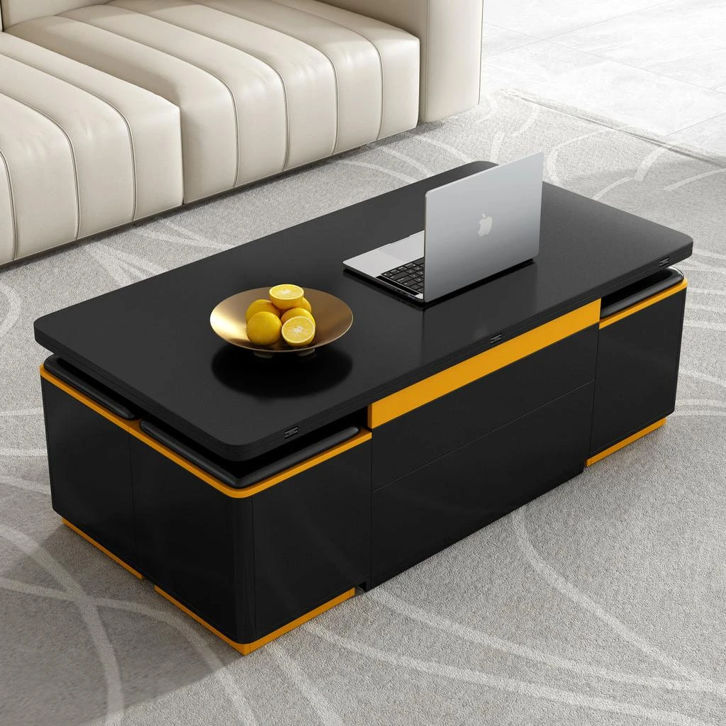Streamdale Furniture Streamdale Lift-Top Coffee Table with Storage Stools
Foldable Top 4