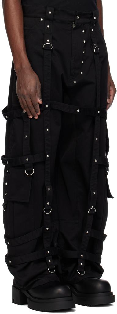 We11done Black Strapped Cargo Pants