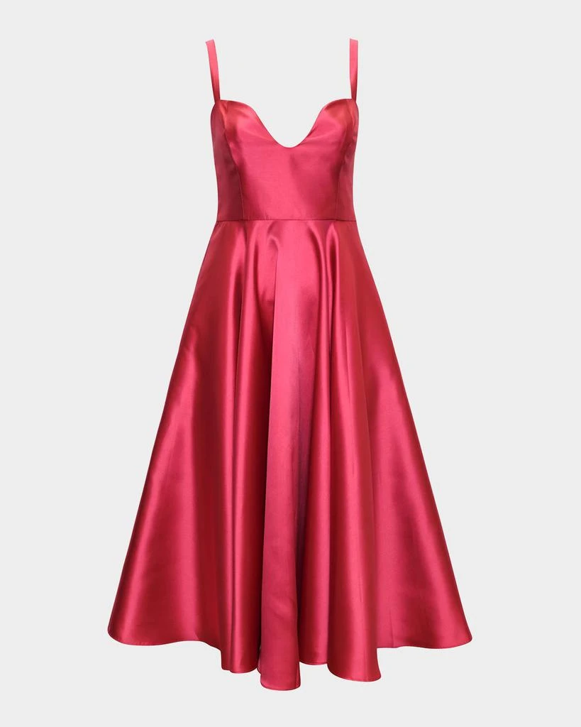 Hutch Lonnie Smocked Sweetheart Plunge Midi Dress 1