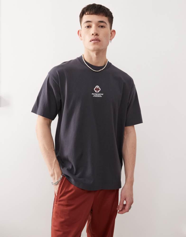 AAPE Aape by A Bathing Ape clover badge t-shirt in black