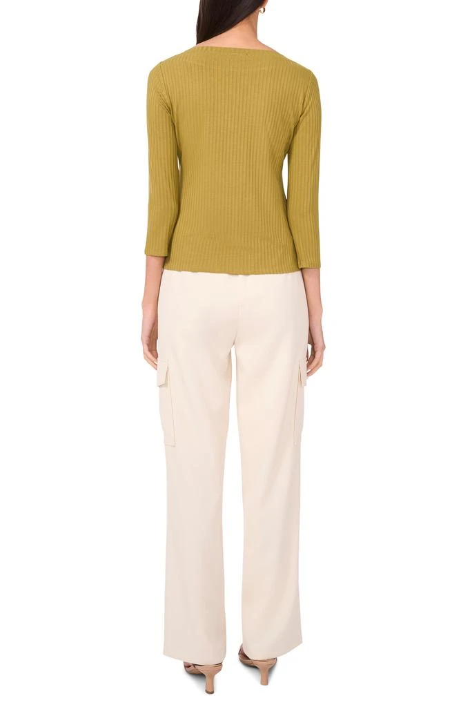 Halogen Rib Boat Neck Three-Quarter Sleeve Top 6
