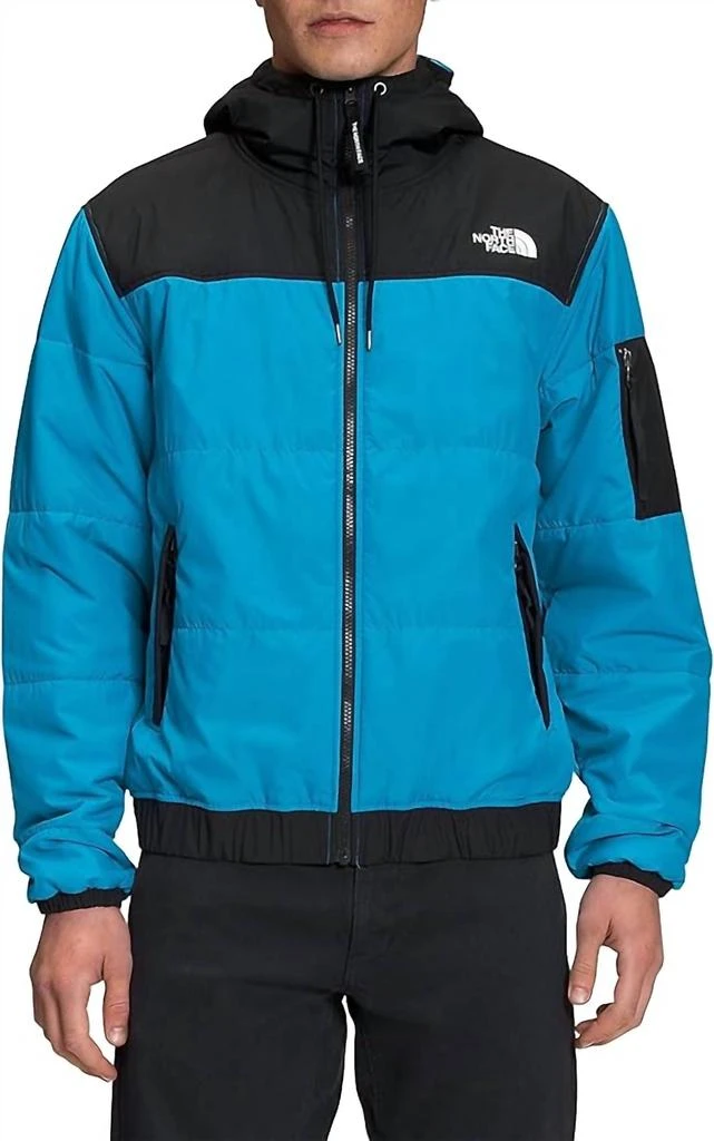 The North Face Men's Highrail Bomber Jacket In Acoustic Blue/black 1