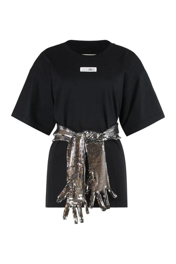 MM6 MM6 Maison Margiela Cotton T-Shirt With Gloves 1