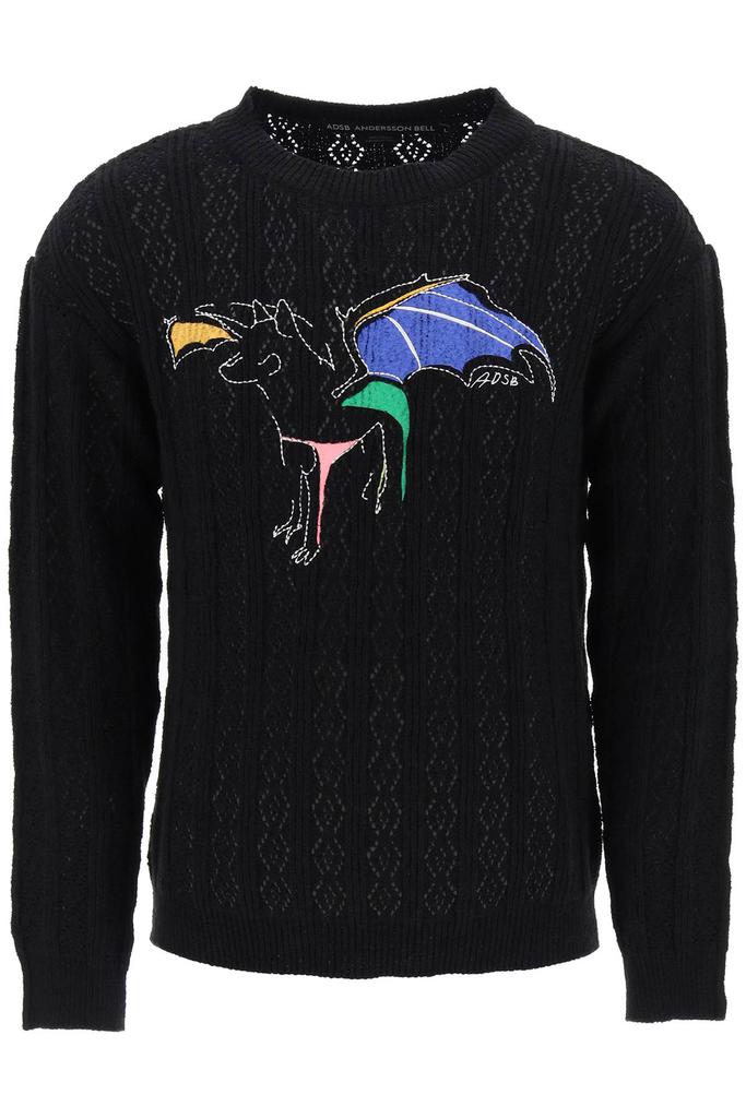 ANDERSSON BELL dragon pointelle knit sweater