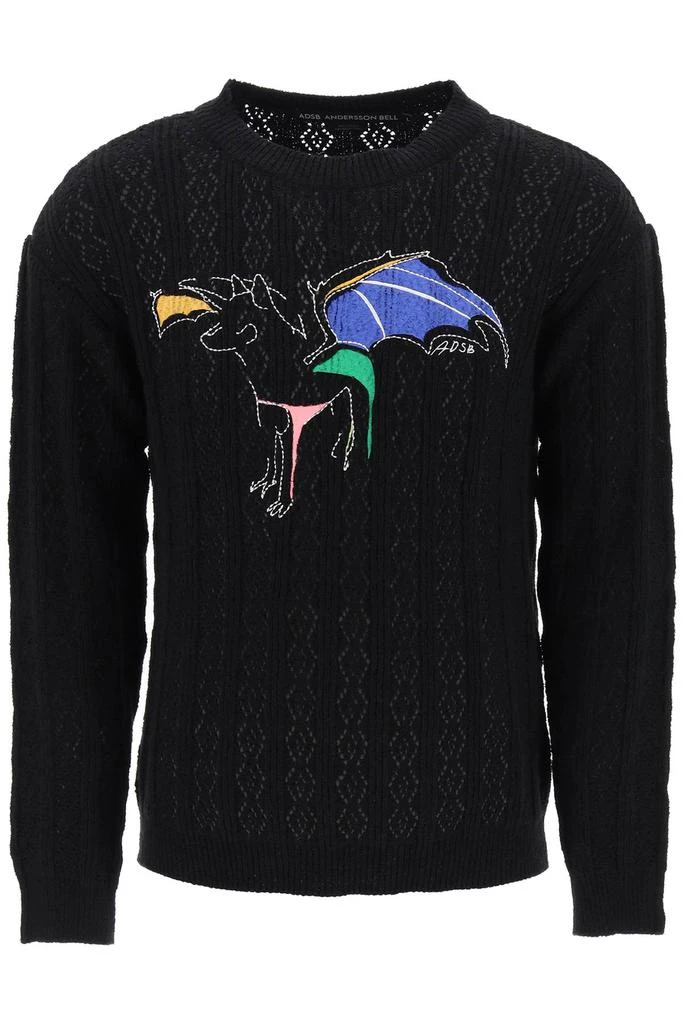 ANDERSSON BELL dragon pointelle knit sweater 1