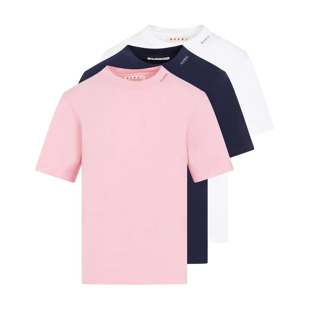 Marni Pink Blue and White Cotton T-shirt 2