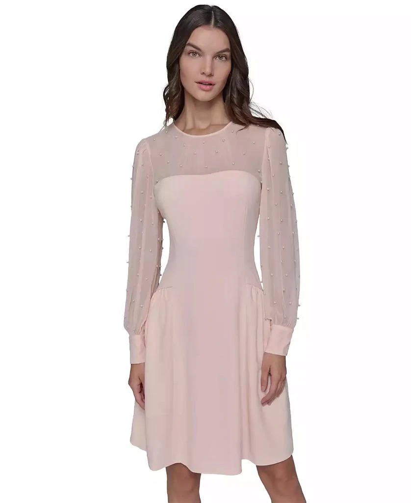 Shop Women's Illusion-Trim A-Line Dress on Sale at BeyondStyle  Get 53%  Off Women's Illusion-Trim A-Line Dress with Limited-Time Flash Deals,  Exclusive Discounts, and Special Offers. Enjoy Unbeatable Savings on Women's  Illusion-Trim