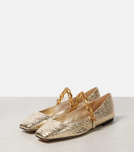 Jimmy Choo Diamond Tilda metallic leather Mary Jane flats 4