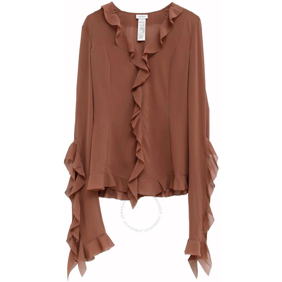 Acne Studios Semi Sheer Ruffle Blouse
