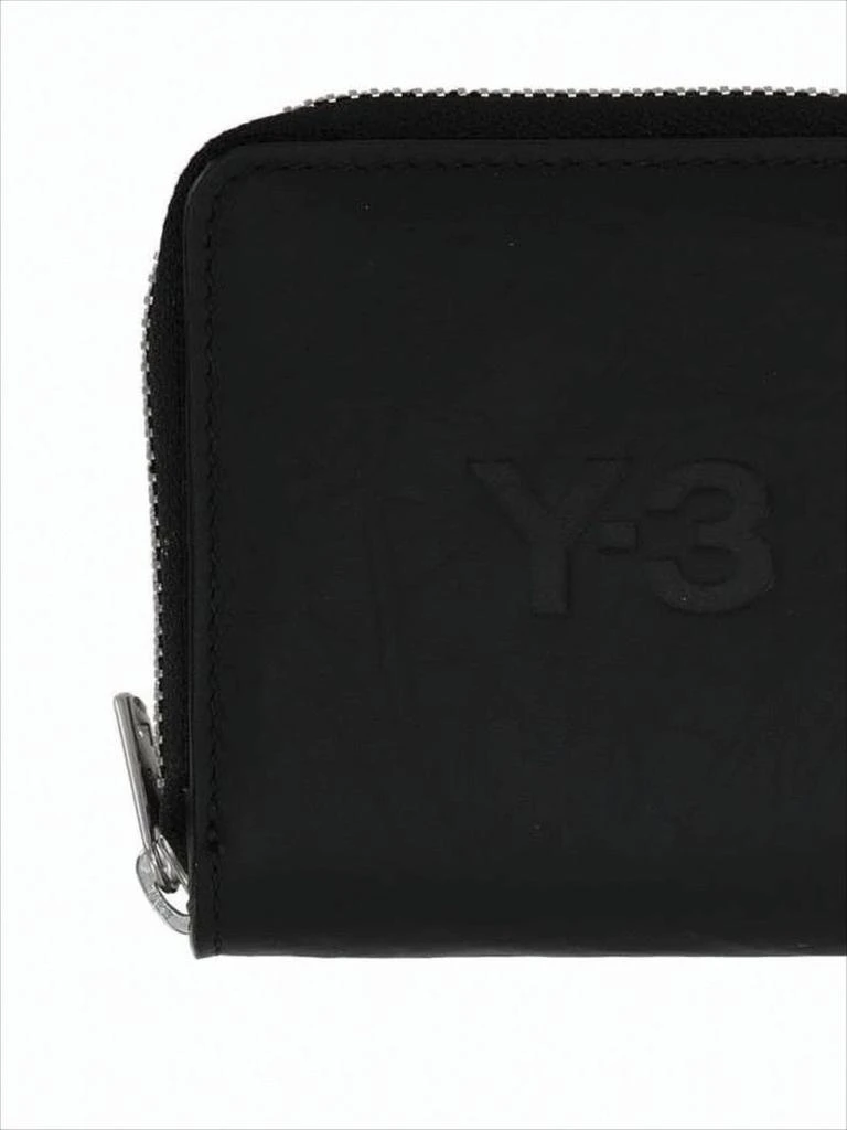 Y-3 Black Cowhide Compact Wallet With Zip-Around Closure 2