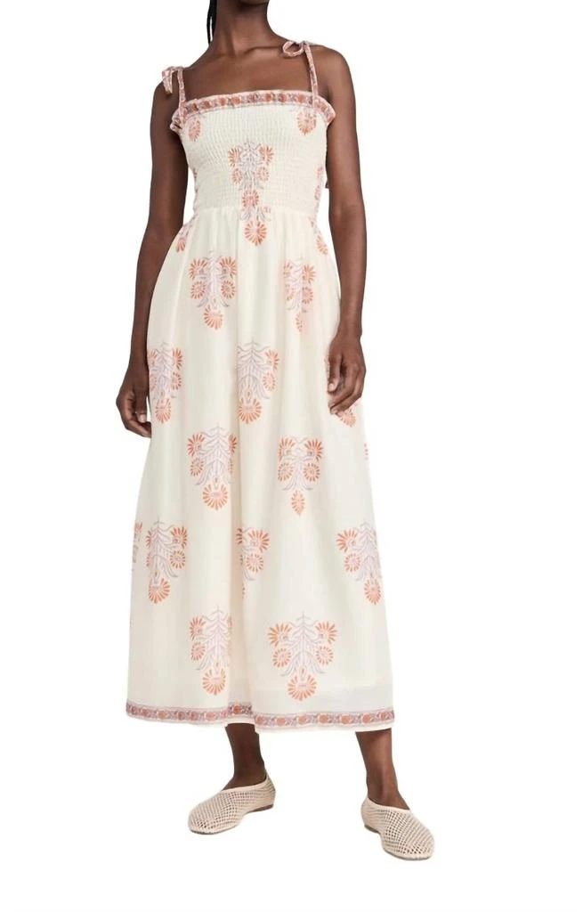 Alix of Bohemia Kaia Papaya Aster Dress In Ivory Papaya 1