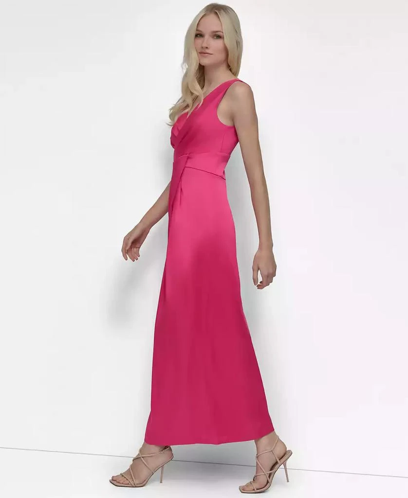 dkny gowns & formal dresses DKNY Womens Ruched Chiffon Evening Dress Black 16