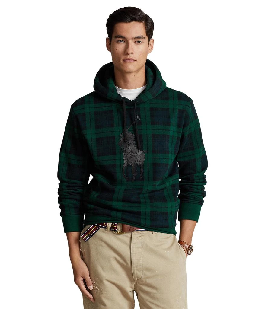 Ralph Lauren Leather Pony Plaid Fleece Hoodie 1