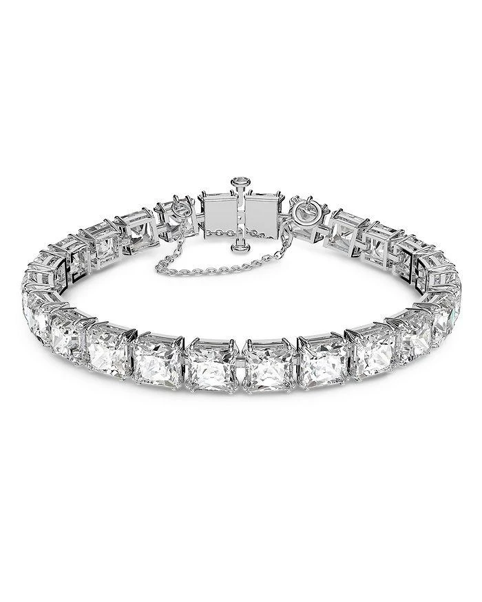 Swarovski Matrix Square Crystal Flex Bracelet in Rhodium Plate