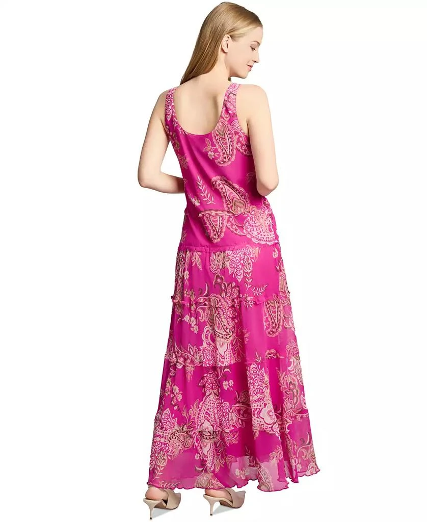 JONES NEW YORK Petite Printed Scoop-Neck Tiered Dress 3
