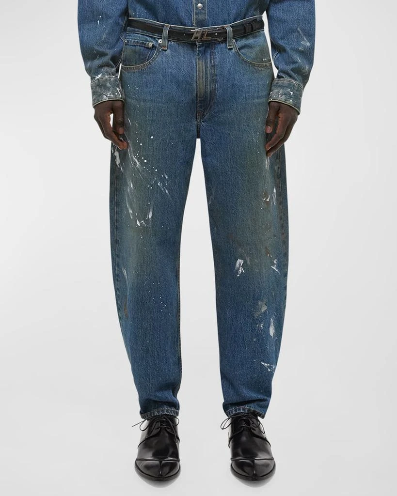 Helmut Lang Men's Adjustable Paint-Splatter Jeans 4
