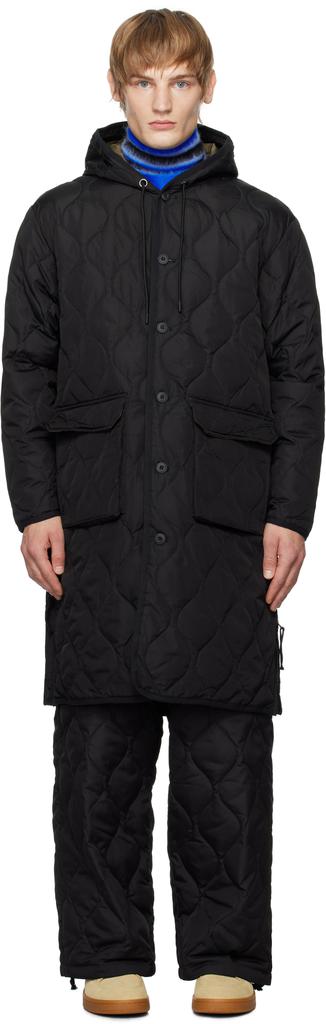 Taion Black Military Hood Long Down Coat