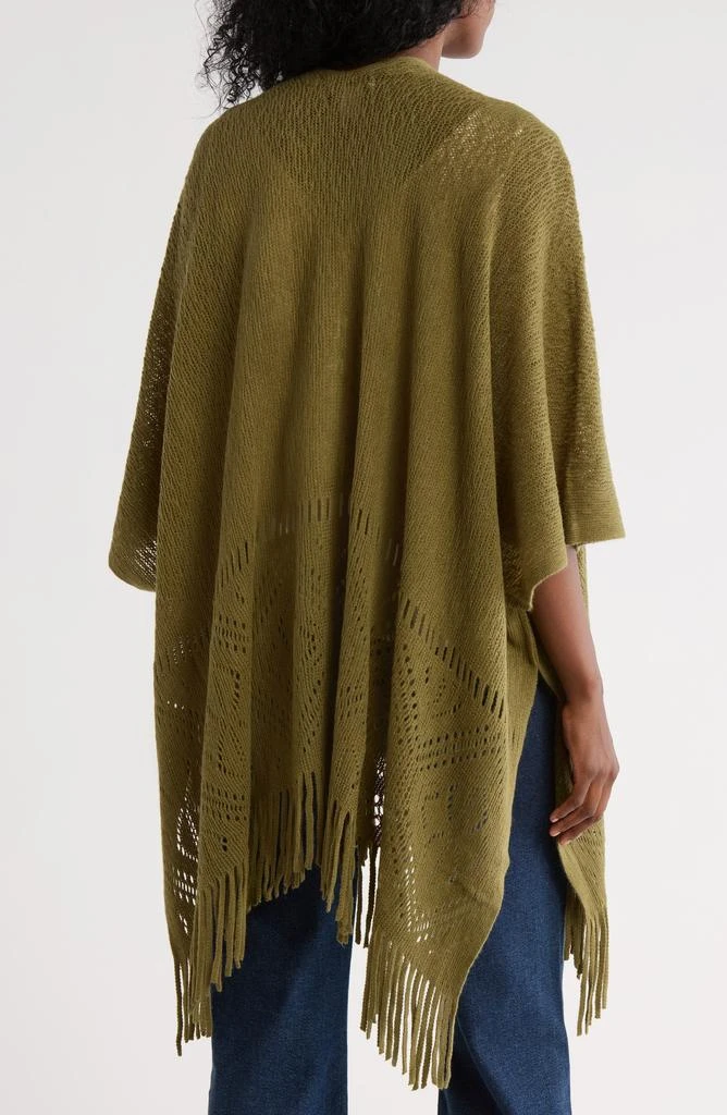 Nine West Raschel Fairisle Border Open Knit Topper 2