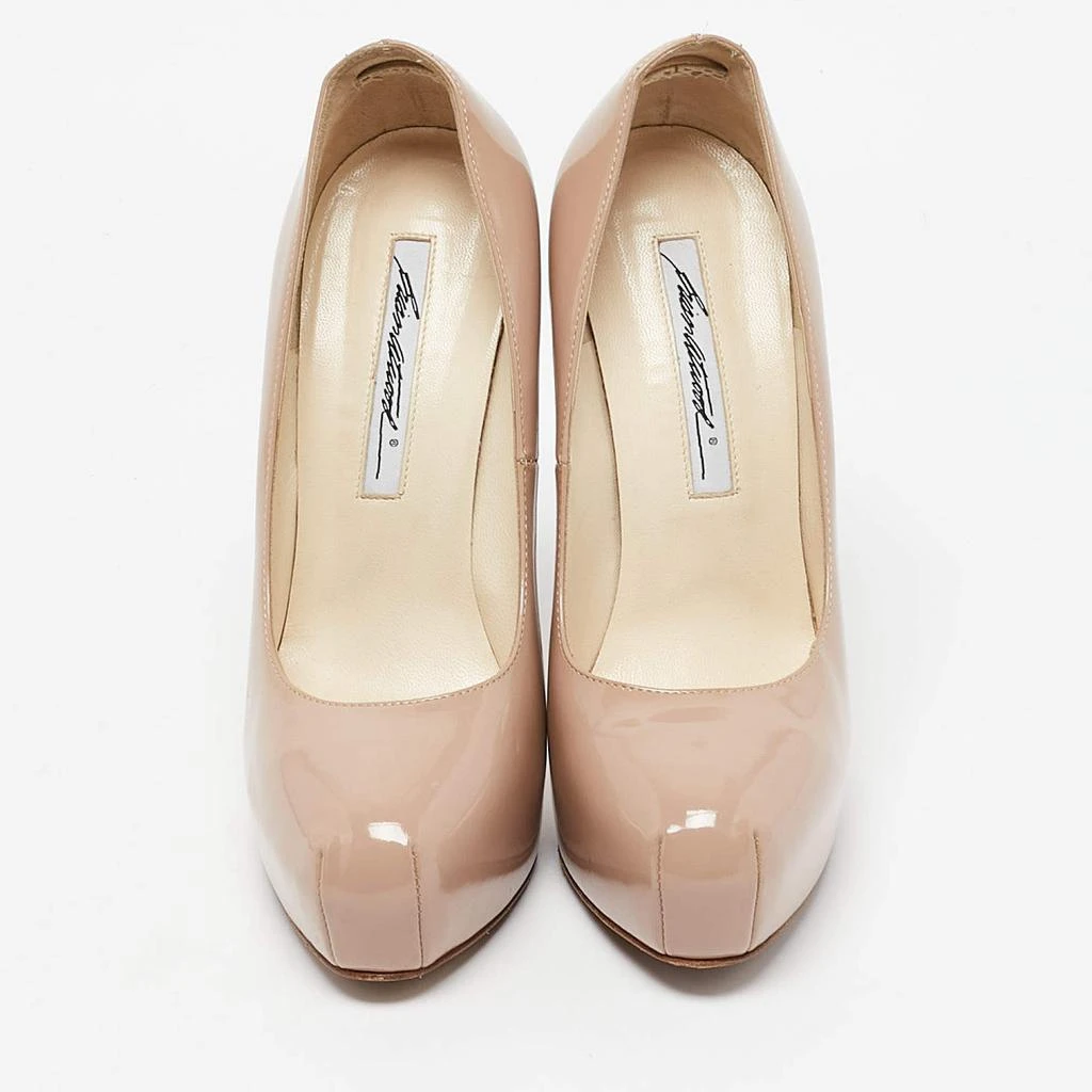 Brian Atwood Brian Atwood Beige Patent Leather Platform Pumps Size 37 3