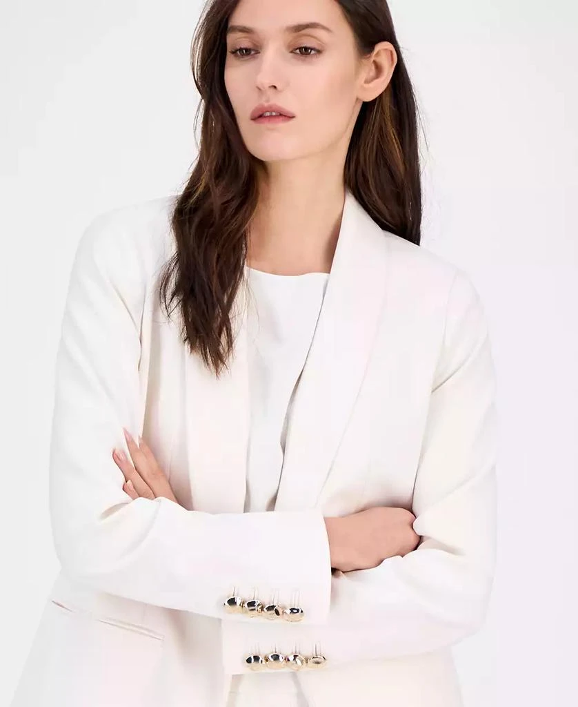 Anne Klein Women's Liberty Stretch Open-Front Shawl Collar Blazer 4