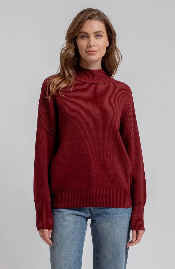 Blu Pepper Mock Neck Ribbed Sweater 4