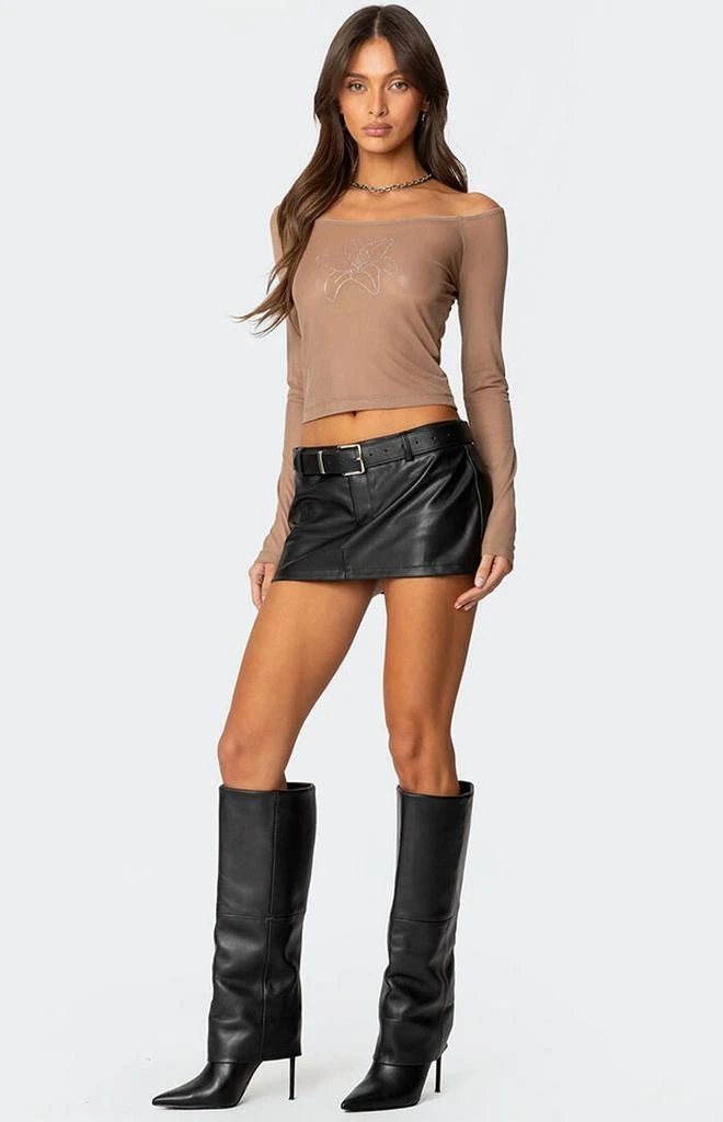 Edikted Lilyan Rhinestone Sheer Mesh Top 4