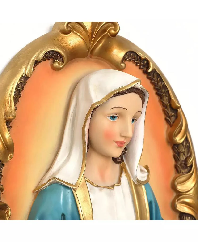 LuxenHome Blessed Virgin Mary Wall Plaque, Oval Religious Decor for Home 
Prayer Space 9