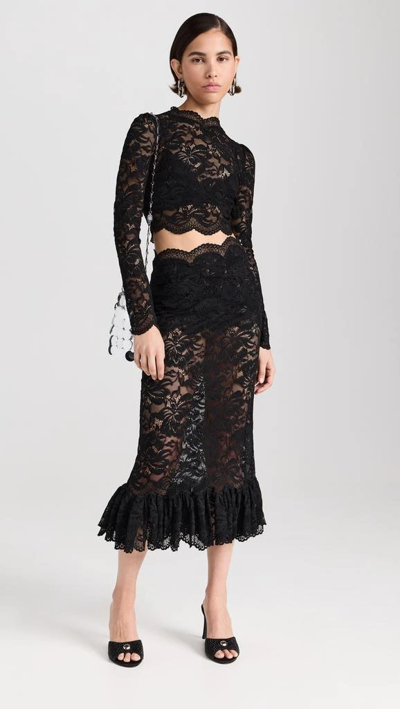 Paco Rabanne Maxi Stretch Lace Skirt 4