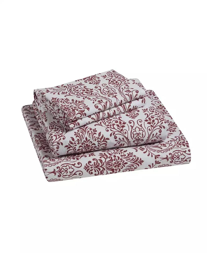 Tahari Home Damask 100% Cotton Flannel 4-Pc. Sheet Set, King 1