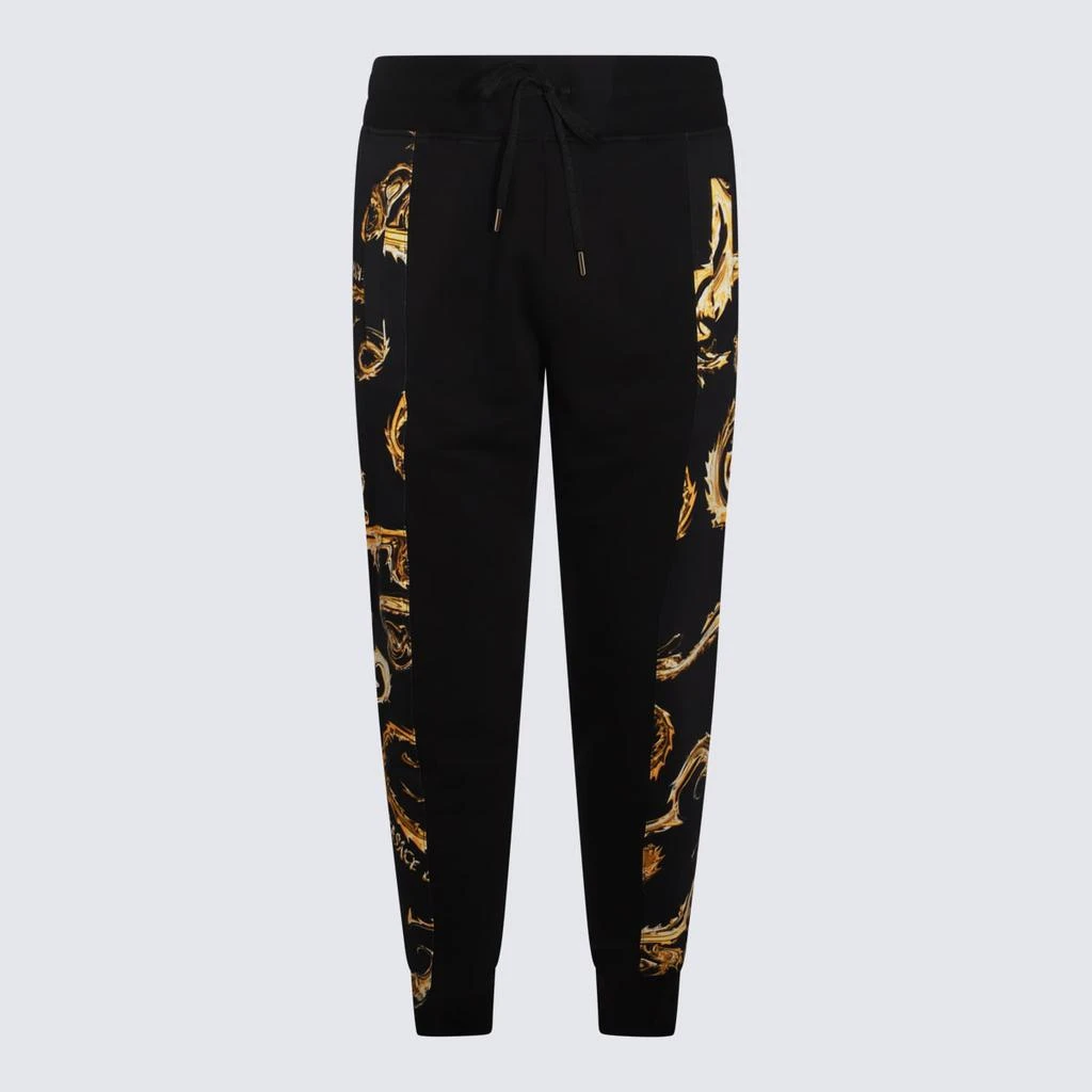 Versace Black And Gold Cotton Pants 1