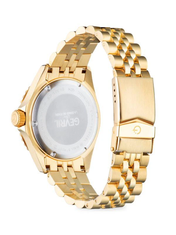 Gevril Wall Street 43MM Goldtone Stainless Steel Swiss Automatic Bracelet Watch 3