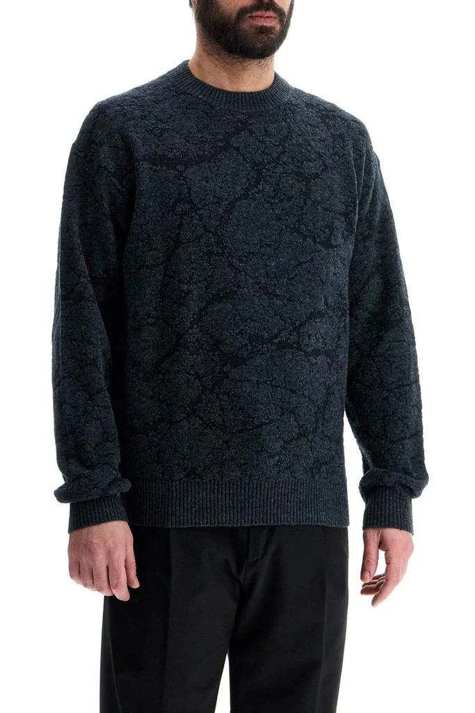 Hugo Boss men's black wool sweater with wide neck regular fit 2
