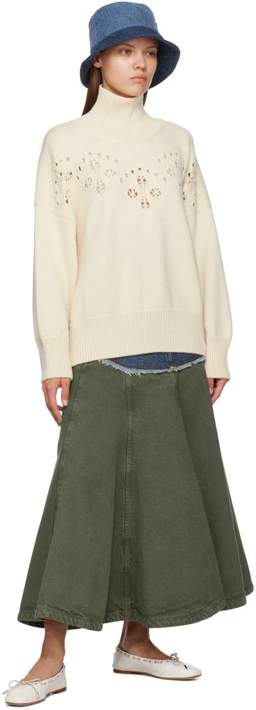 Chloé Blue & Green Flared Maxi Skirt 4