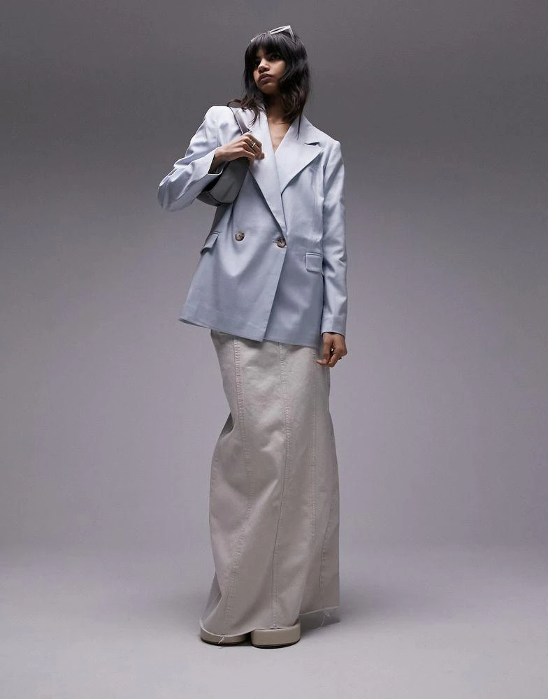 Topshop Topshop co-ord straight blazer in seafoam blue 4