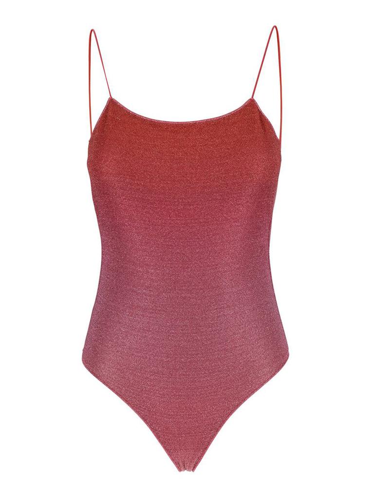 Oséree 'Lumière Maillot' Pink Swimsuit With Open Back In Lurex Woman