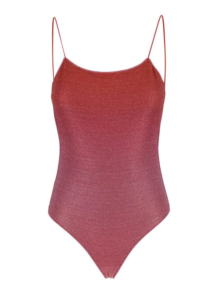 Oséree 'Lumière Maillot' Pink Swimsuit With Open Back In Lurex Woman 1