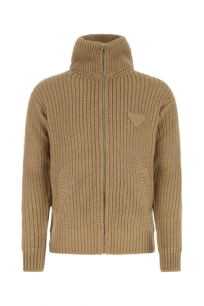 Prada Prada Zip-Up Ribbed Knit Cardigan 1
