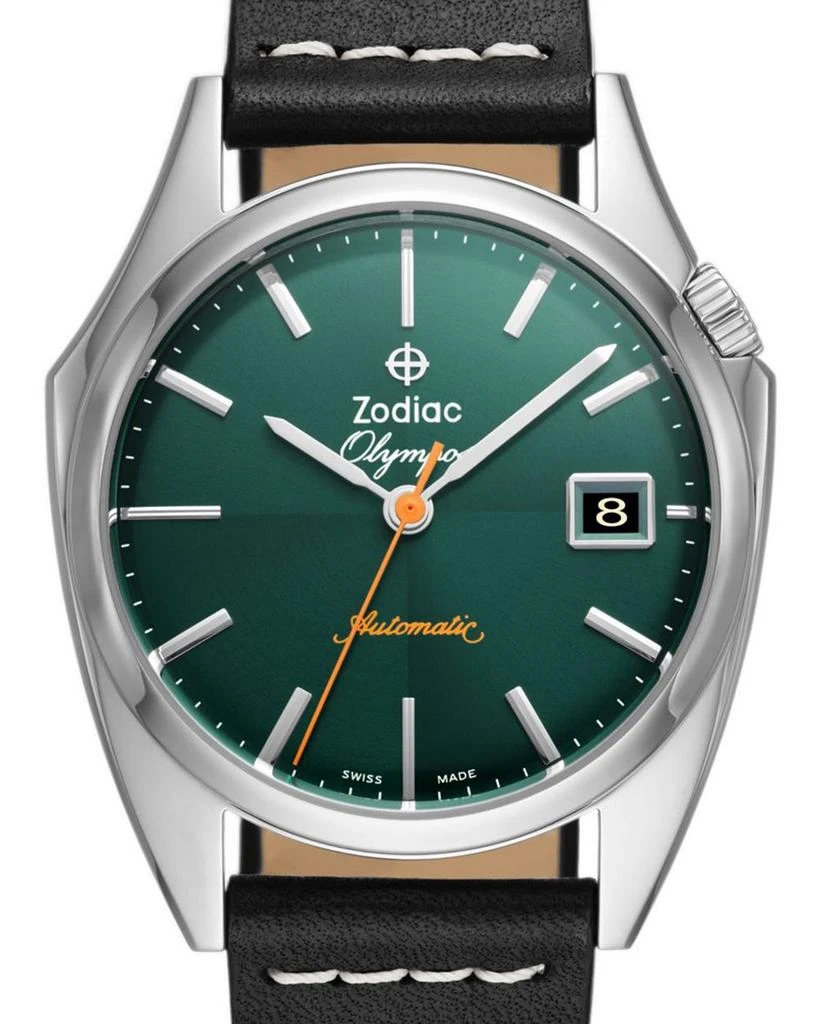 ZODIAC Dress Olympos Automatic Leather Watch, 37mm 4