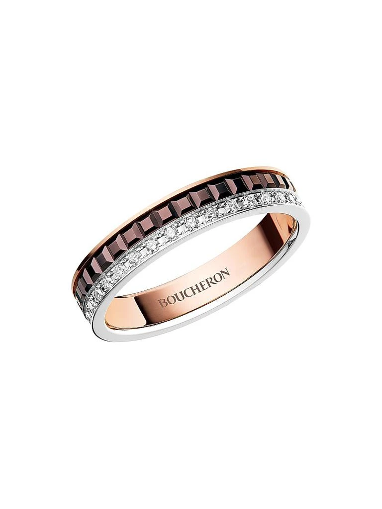 Boucheron Unisex Quatre Classique Tri-Tone 18K Gold, PVD & 0.25 TCW Diamond Wedding Band 1