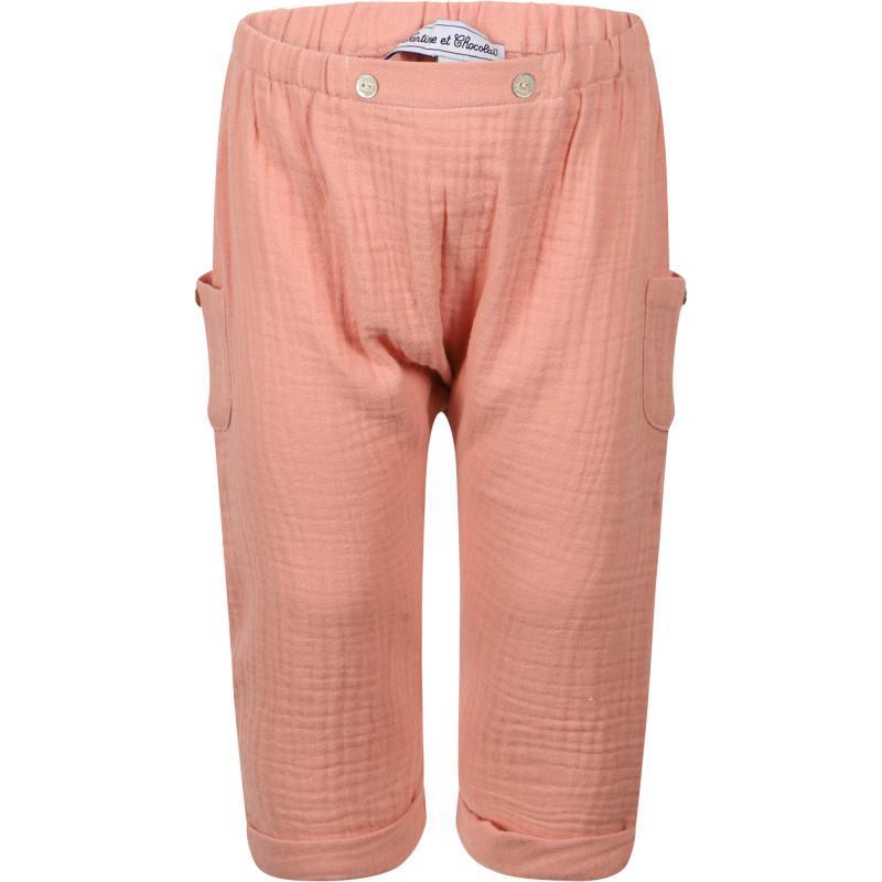Tartine et Chocolat Buttons detailing pants in pink